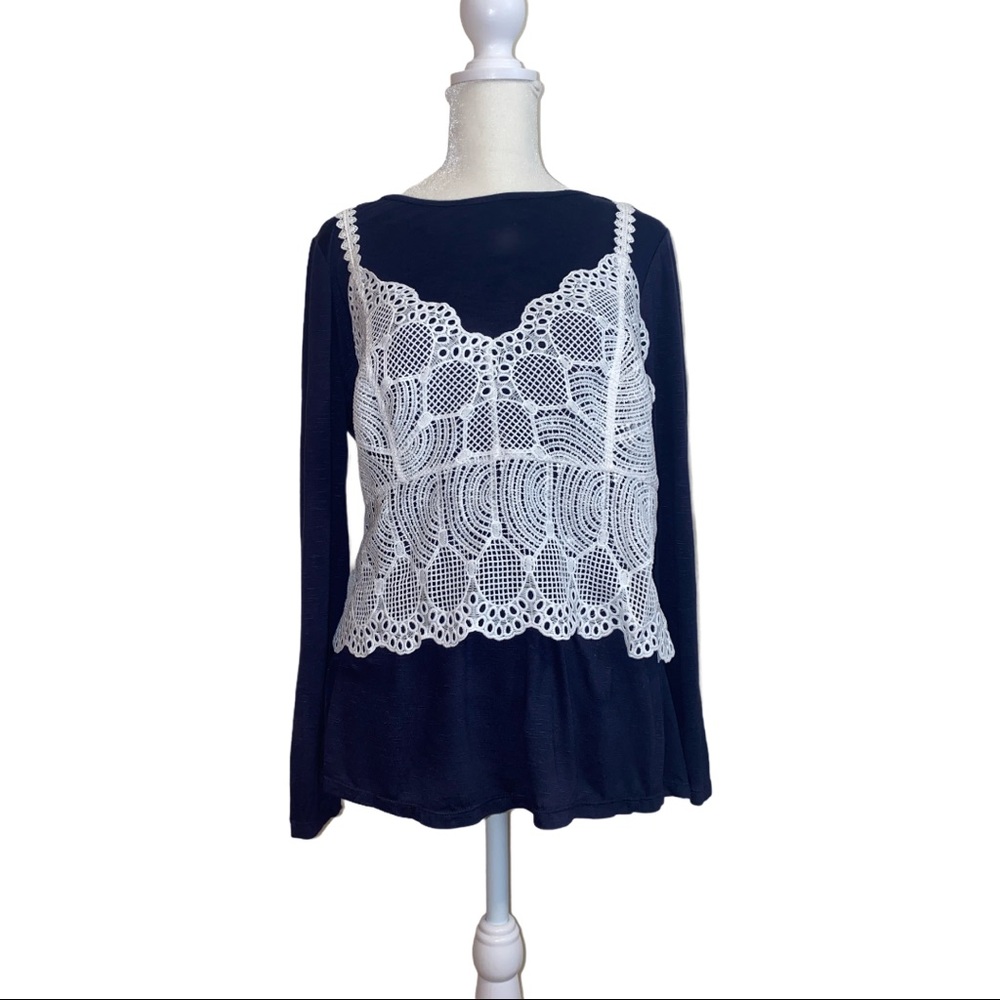 New With Tags ADIVA women’s top navy/white size M
